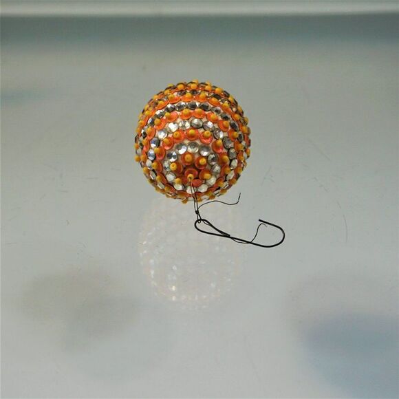 Christmas Ornament Sequined Jeweled Egg Shapped Vintage Tree Decoration - Picture 5 of 7